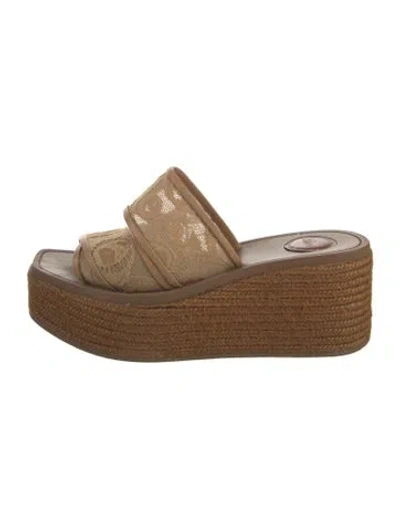Pre-owned Chloé Lace Espadrilles In Neutral