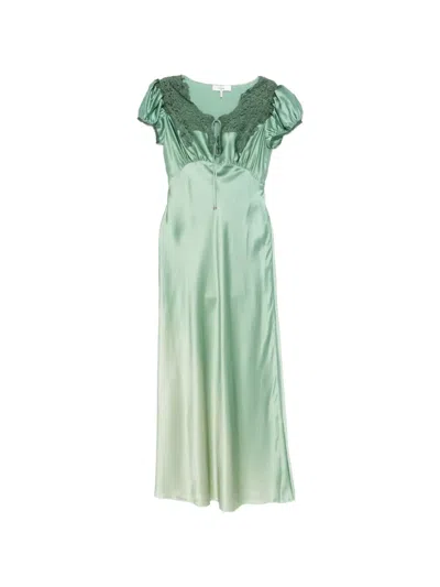 Chloé Lace-insert Maxi Dress In Green