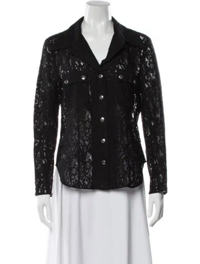Pre-owned Chloé Lace Lace Pattern Blouse In Purple