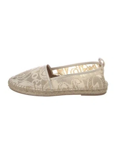 Pre-owned Chloé Lace Lace Pattern Espadrilles In Neutral