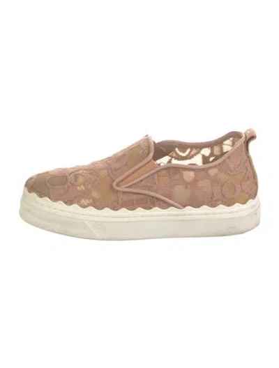 Pre-owned Chloé Lace Lace Pattern Sneakers In Multi