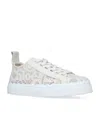 Chloé Lauren Scalloped Leather-trimmed Lace High-top Sneakers In Beige