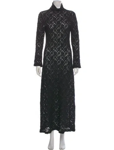 Pre-owned Chloé Lace Long Dress In Black