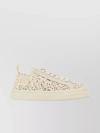 CHLOÉ LACE OVERLAY LOW-TOP SNEAKERS WITH ROUND TOE
