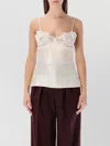 Chloé Lace Panel Silk Camisole Top In White