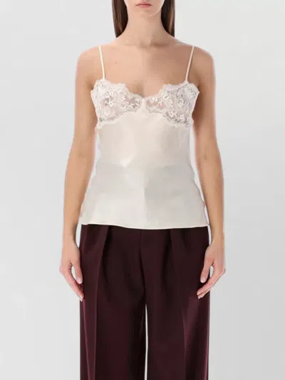 CHLOÉ LACE PANEL SILK CAMISOLE TOP