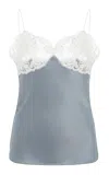 Chloé Lace-paneled Satin Cami Top In Blau