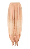 Chloé Lace-paneled Silk Poplin Balloon Pants In Light Pink