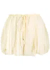 Chloé Mini Bloomy Floral Lace Drawstring Shorts In Off White