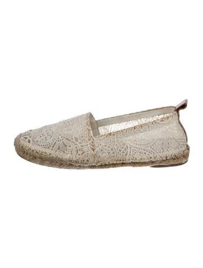 Pre-owned Chloé Lace Pattern Espadrilles In White