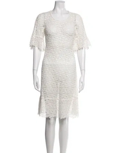 Pre-owned Chloé Lace Pattern Knee-length Dress In Neutrals