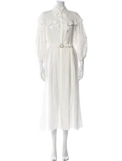 Pre-owned Chloé Lace Pattern Long Dress W/ Tags In White