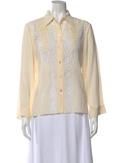 Pre-owned Chloé Lace Pattern Long Sleeve Blouse In Neutral