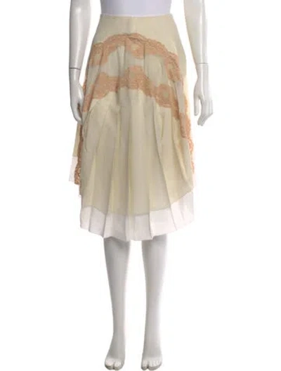 Pre-owned Chloé Lace Pattern Midi Length Skirt In Neutral