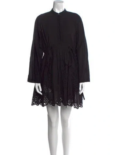 Pre-owned Chloé Lace Pattern Mini Dress In Black