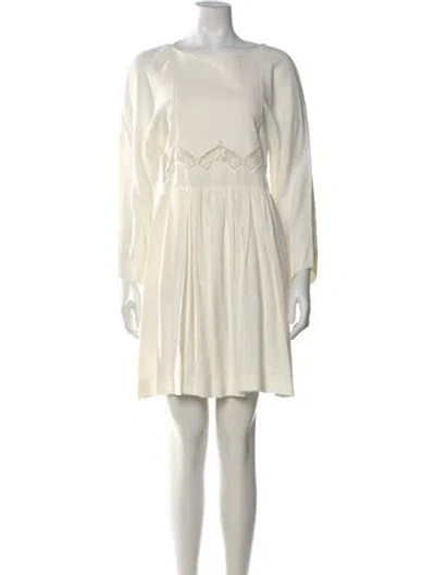 Pre-owned Chloé Lace Pattern Mini Dress In Neutral