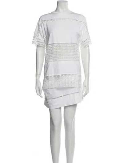Pre-owned Chloé Lace Pattern Mini Dress In Neutral