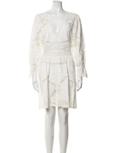 Pre-owned Chloé Lace Pattern Mini Dress In Neutrals