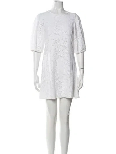 Pre-owned Chloé Lace Pattern Mini Dress In White