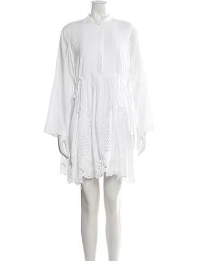 Pre-owned Chloé Lace Pattern Mini Dress In White