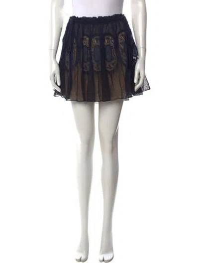 Pre-owned Chloé Lace Pattern Mini Skirt In Blue