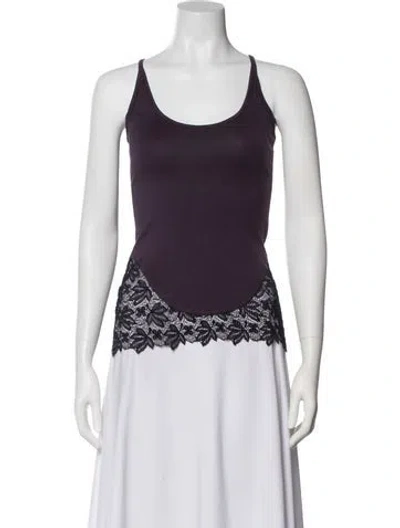 Pre-owned Chloé Lace Pattern Scoop Neck Top In Purple