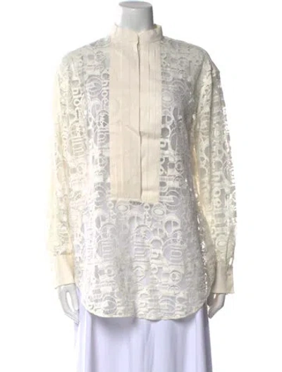 Pre-owned Chloé Lace Printed Tunic In Neutral