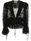 Chloé Cropped-spitzentop Mit V-ausschnitt In Schwarz