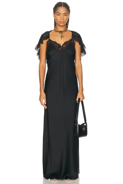 Chloé Lace Shoulder Maxi Dress In Black