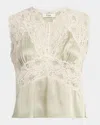 Chloé Lace Silk Sleeveless Top In Neutral