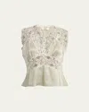 Chloé Lace Silk Sleeveless Top In Neutral