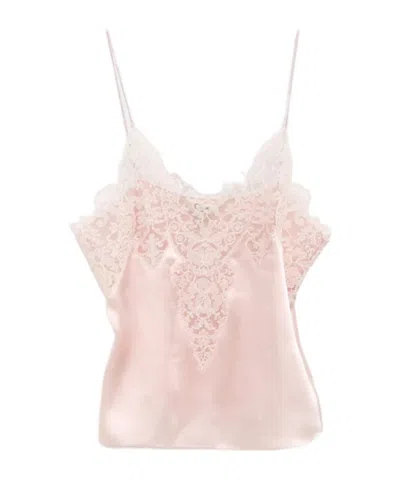 Chloé Lace Silk Top In Pink