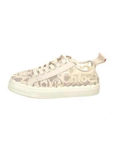 Pre-owned Chloé Lace Sneakers In Neutral