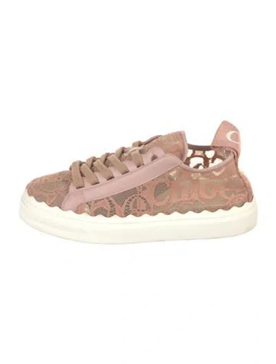 Pre-owned Chloé Lace Sneakers In Pink