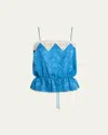Chloé Lace-trimmed Silk-jacquard Camisole