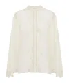 Chloé Silk Georgette And Lace Shirt In White