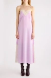 Chloé Chloe Lace-trimmed Silk Crepe De Chine Midi Dress