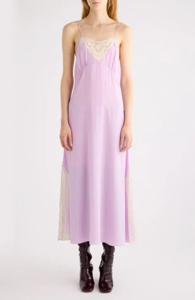 Chloé Lace Trim Organic Silk Crêpe De Chine Slipdress
