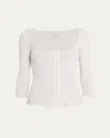 Chloé Mini Ruffled Cardigan Sweaters And Cardigans White In White