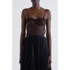 Chloé Lace Trim Sheer Fitted Tank In Black