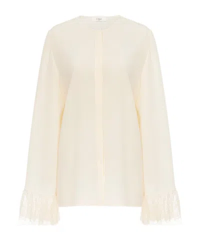 CHLOÉ CHLOÉ COLLARLESS FLUID BLOUSE