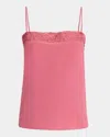 Chloé Lace-trim Silk Button-side Cami Tank