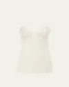 Chloé Women Ivory Washed Silk Satin And Lace Camisole Top In White