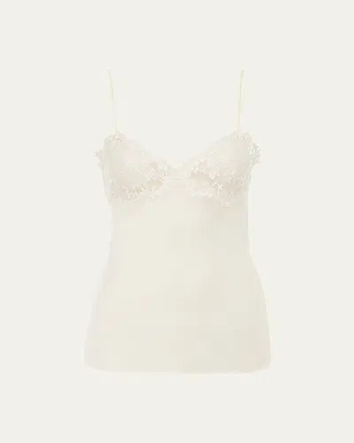 CHLOÉ LACE-TRIM SILK CAMI TOP