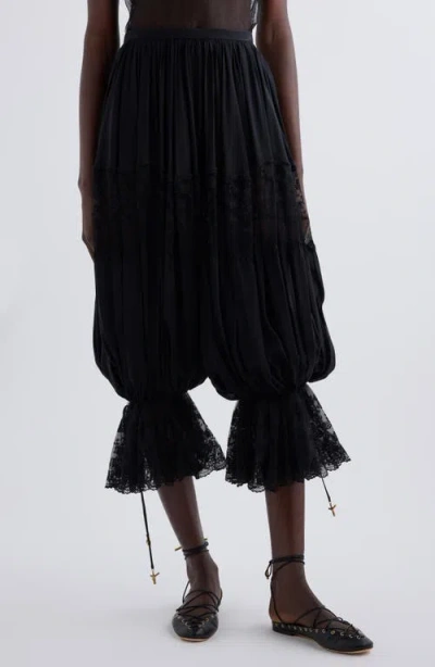 Chloé Lace Trim Silk Crop Pants
