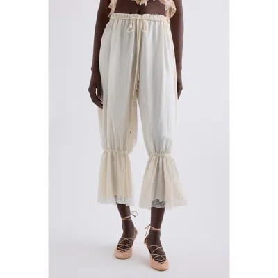 CHLOÉ CHLOÉ LACE TRIM SILK CROP PANTS