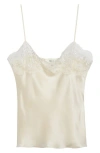 Chloé Lace Trim Silk Satin Camisole In Neutral