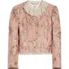 Chloé Baroque Silk-blend Taffeta Jacket With Floral Jacquard Women In Pink