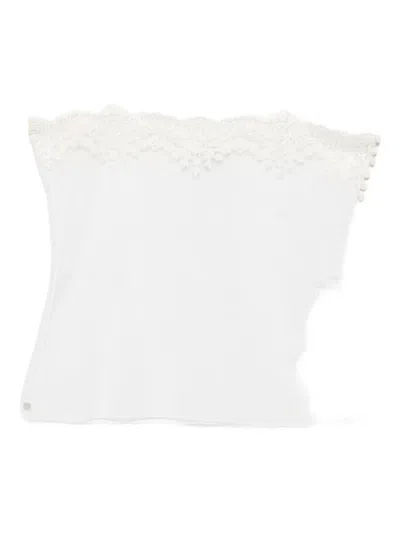 Chloé Sheer Lace Top Spaghetti Straps In White