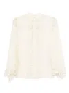 Chloé Fluid Blouse In Silk Georgette And Lace Clothing In Neutral